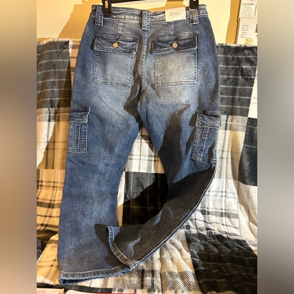 KANCAN NWT women’s jeans NWT cargo blue boyfriend midrise waist size waist 7/27 - Picture 4 of 7